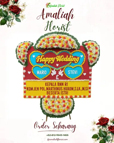 Karangan Papan Bunga Pernikahan di Cikahuripan